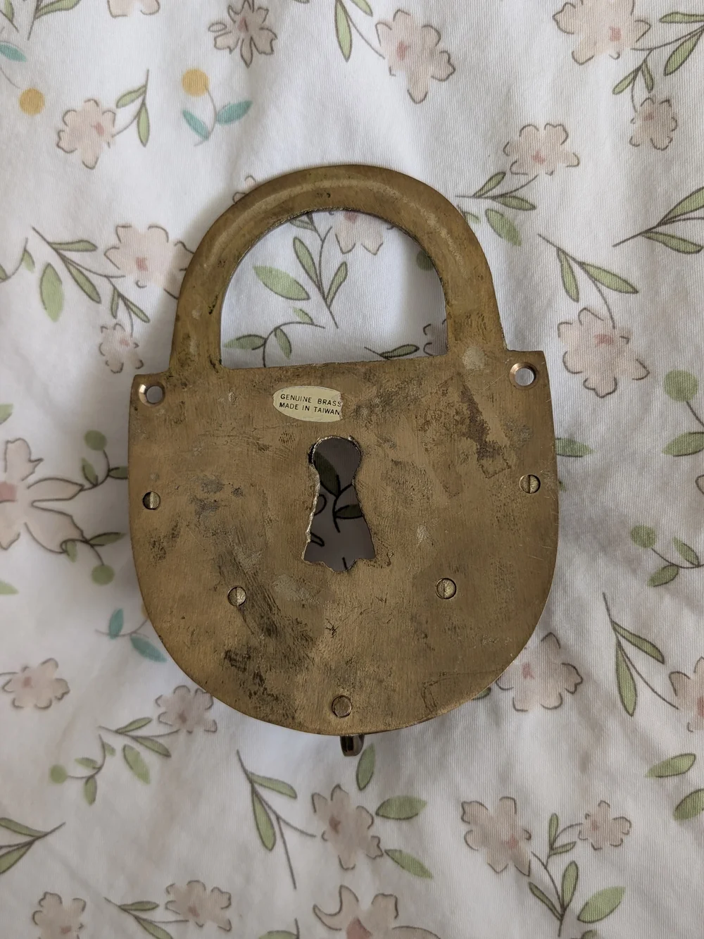 Vintage Brass Padlock Key Holder